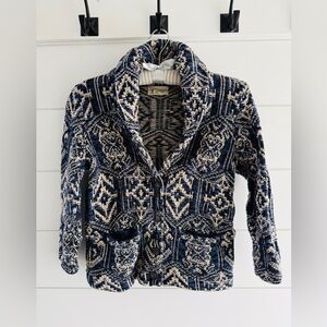 Ralph Lauren Denim & Supply, Navy and Cream Tribal Knit Cardigan, Size S*